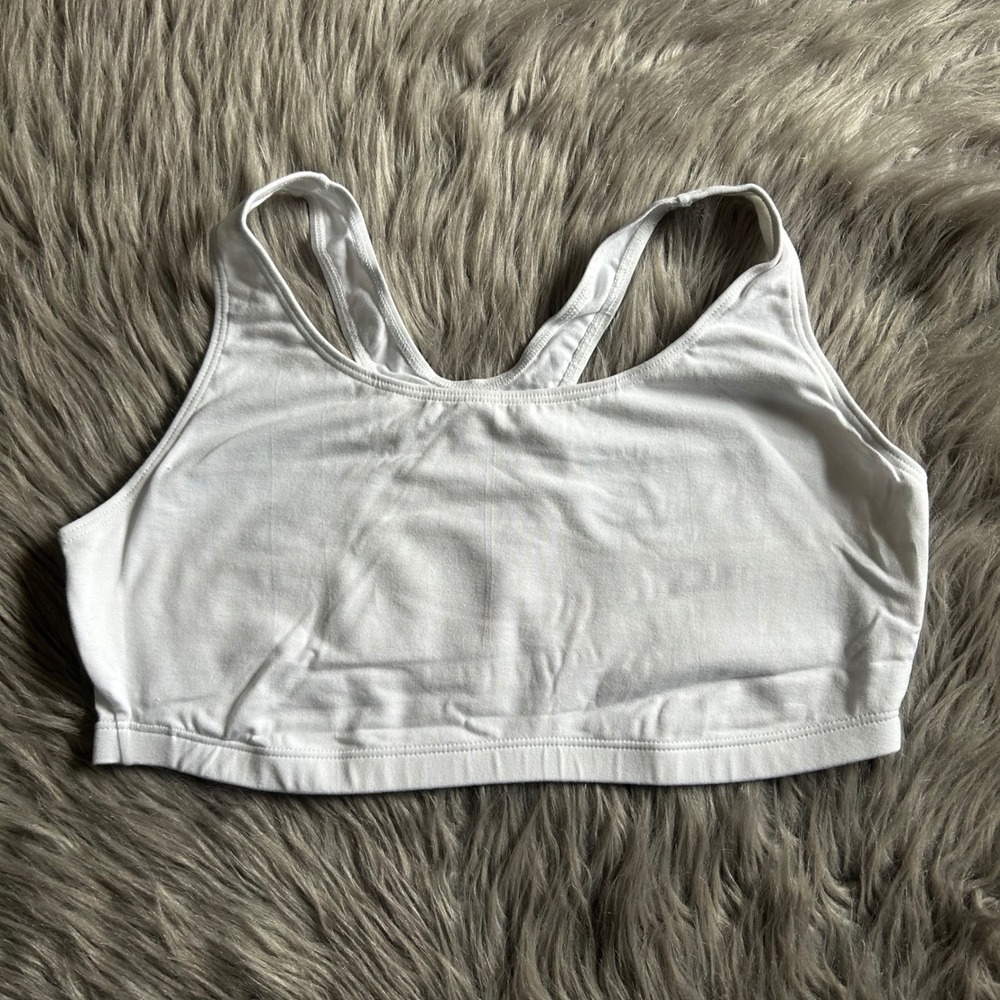 Leading Lady Wireless Bra Womens Size 42 B/C/D White Unpadded Racerback Wirefree